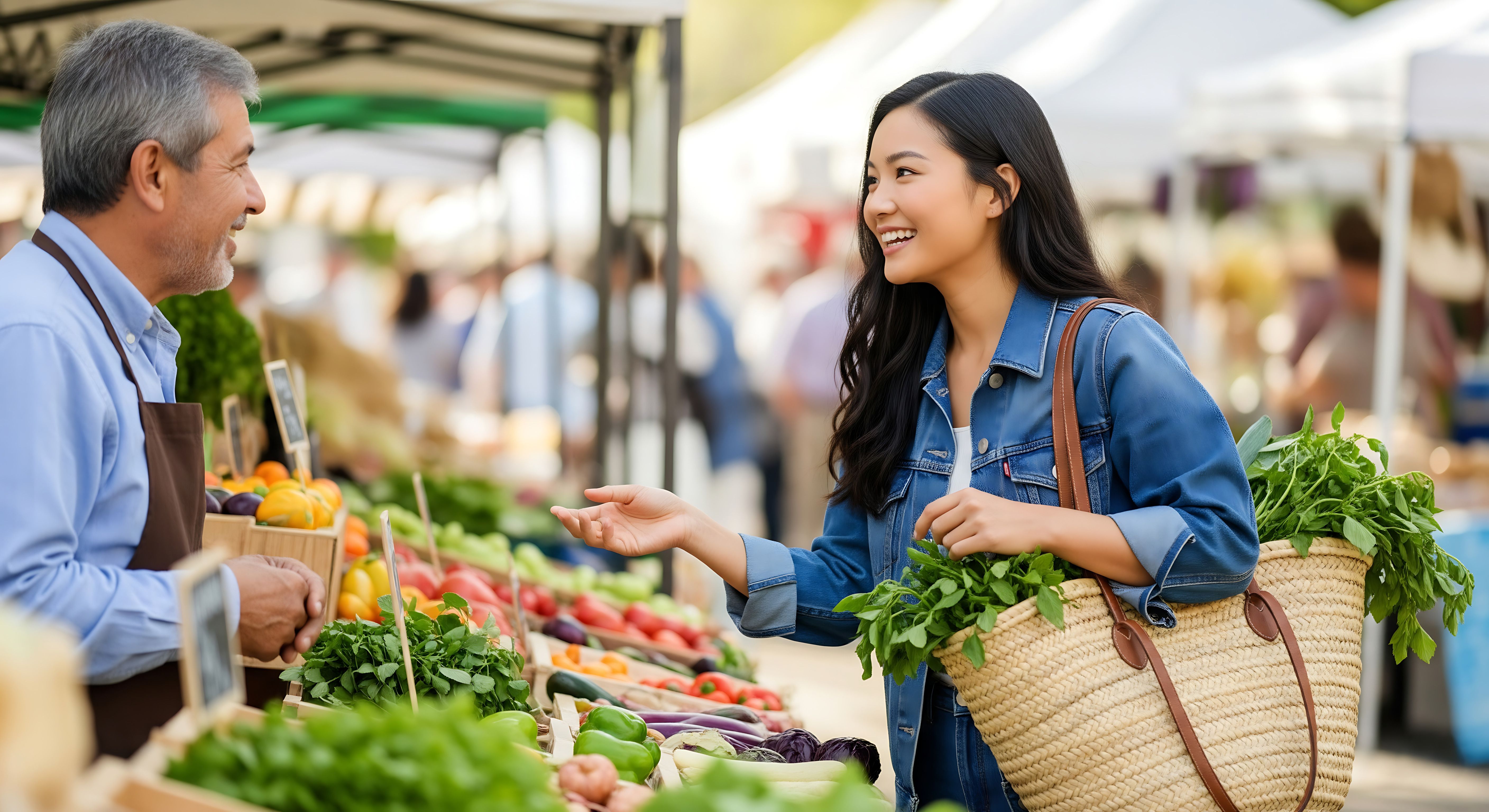 Woman shopping at farmer's market