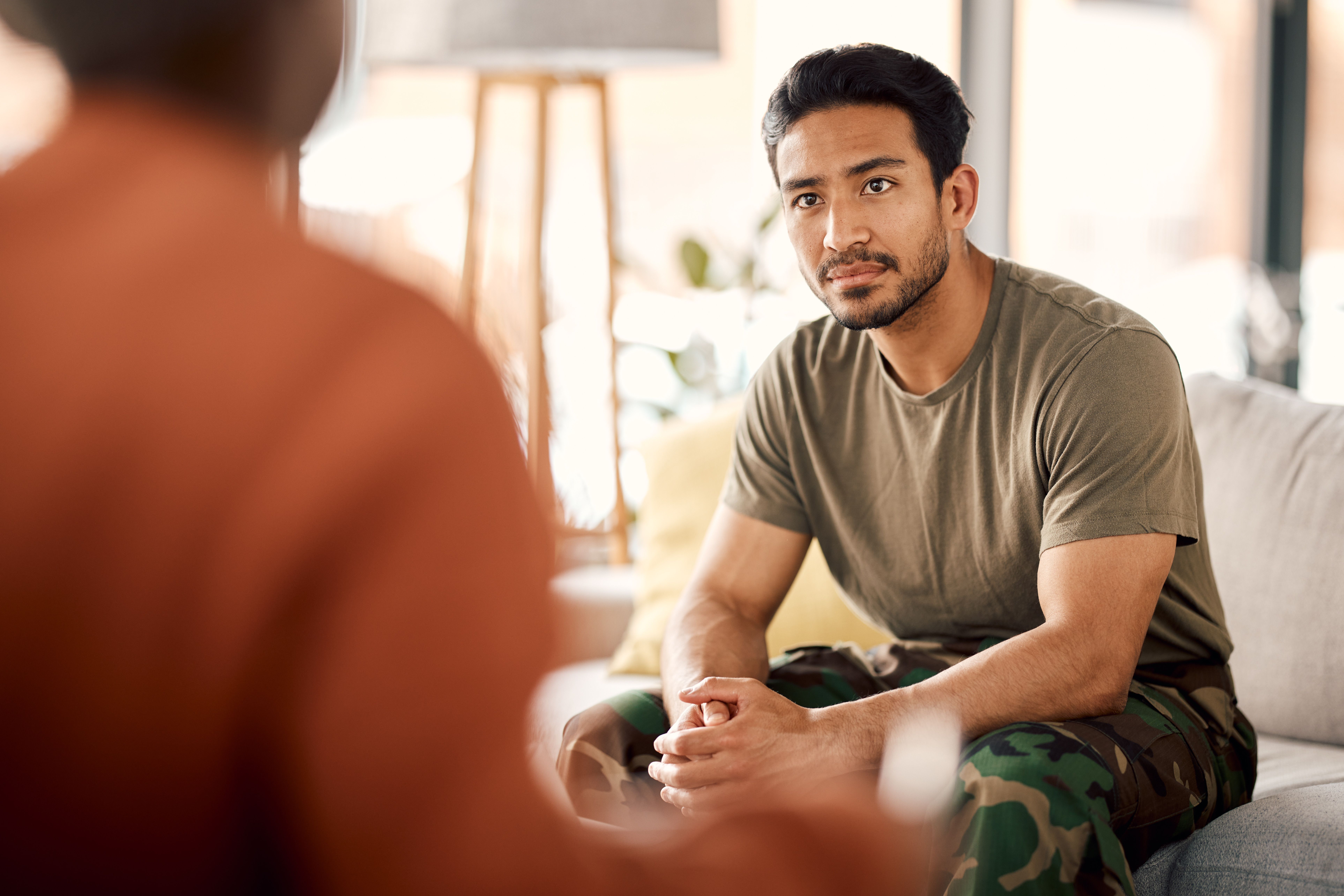 Employees talking to each other